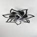 32" Flower Ceiling Fan With LED Dimmable Light, Low Profile Flush Mount Fan With Remote Control, 6 Speeds Daily Nest
