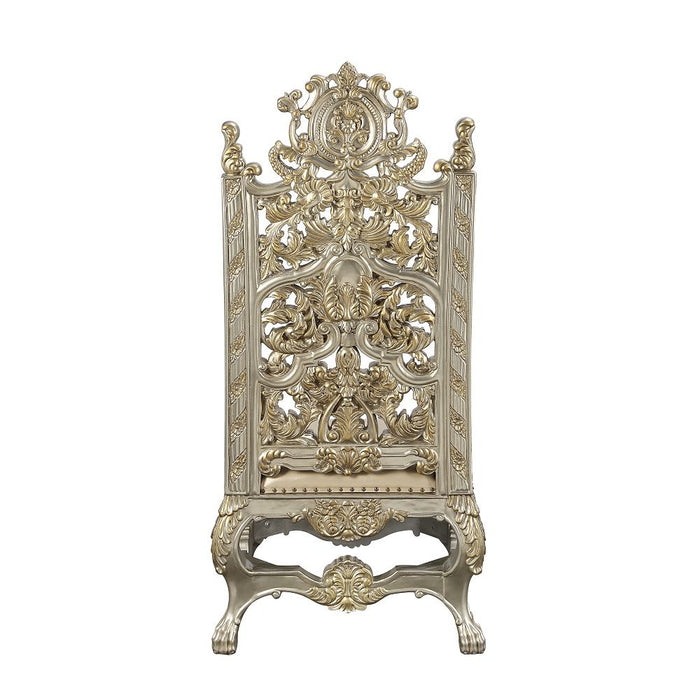 Danae - Side Chair (Set of 2) - Synthetic Leather , Champagne & Gold ACME