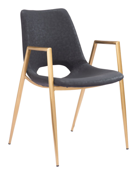 Desi - Dining Chair With Gold Legs (Set of 2) Zuo Modern