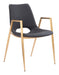 Desi - Dining Chair With Gold Legs (Set of 2) Zuo Modern