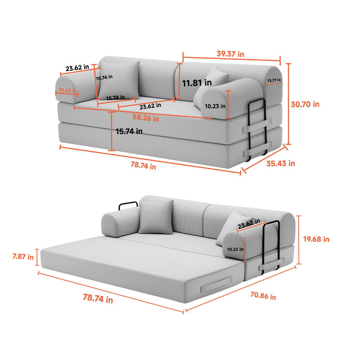 Convertible Sleeper Sofa Bed For Living Room Home Essentials