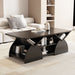 Geometric Engineered Coffee Table With Rounded Corners With Open Shelves Home Essentials