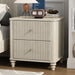 Fluted Nightstand With 3 Drawers Home Essentials