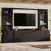 Arched Entertainment Center Wall Unit With 6 Drawers, Large TV Stand With Bookshelves Hearth and Haven