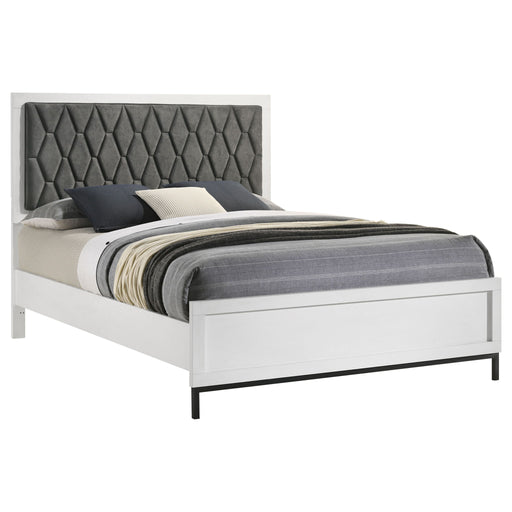 Taraval - Queen Upholstered Panel Bed - White Furniture Max
