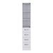 Linen Cabinet, 3 Shelves, 4 Drawers And Metal Handles - White Home Essentials