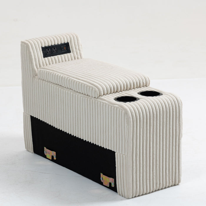 Modular Sofa Coffee Table With Storage Function, Cupholders, USB Ports