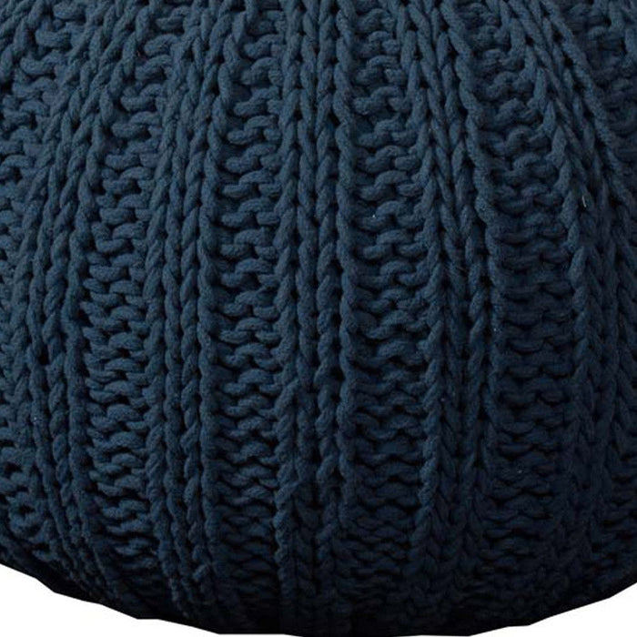 Cotton Round Ottoman 20" - Blue