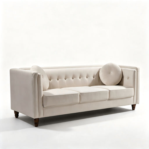 Chesterfield Sofa With Square Arms For Living Room US Pride