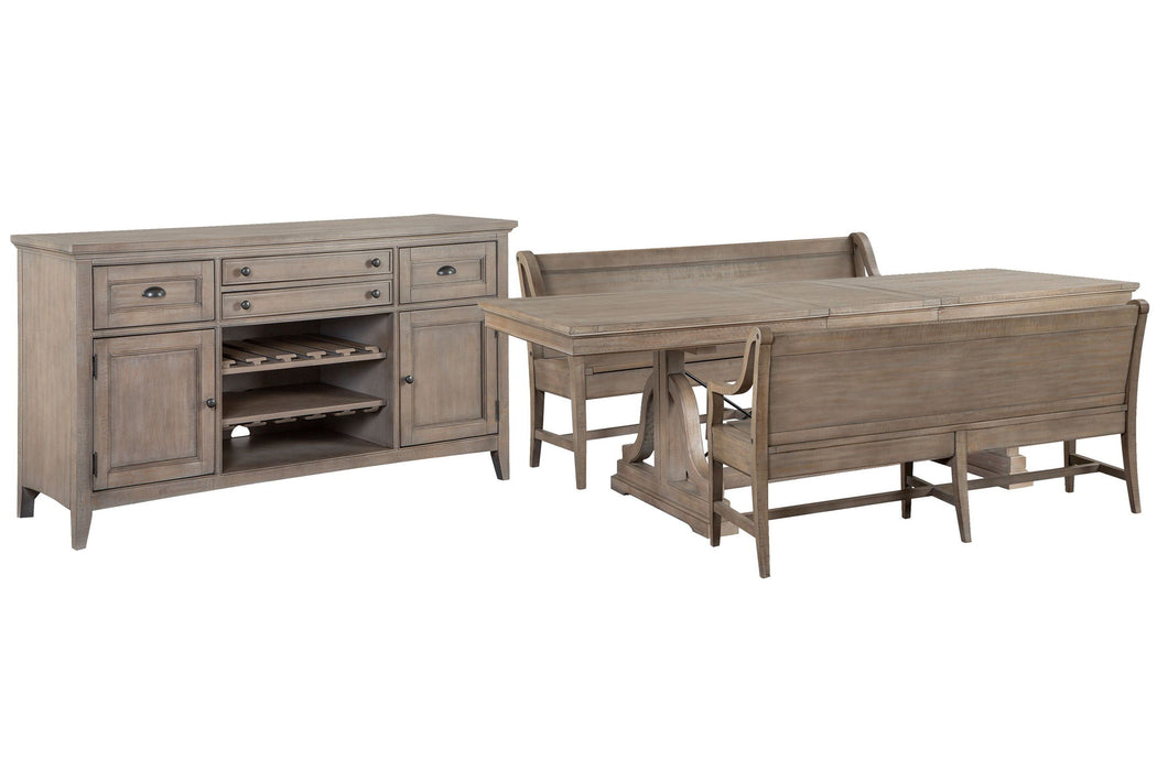Paxton Place - Extendable Trestle Dining Table Set Magnussen Furniture
