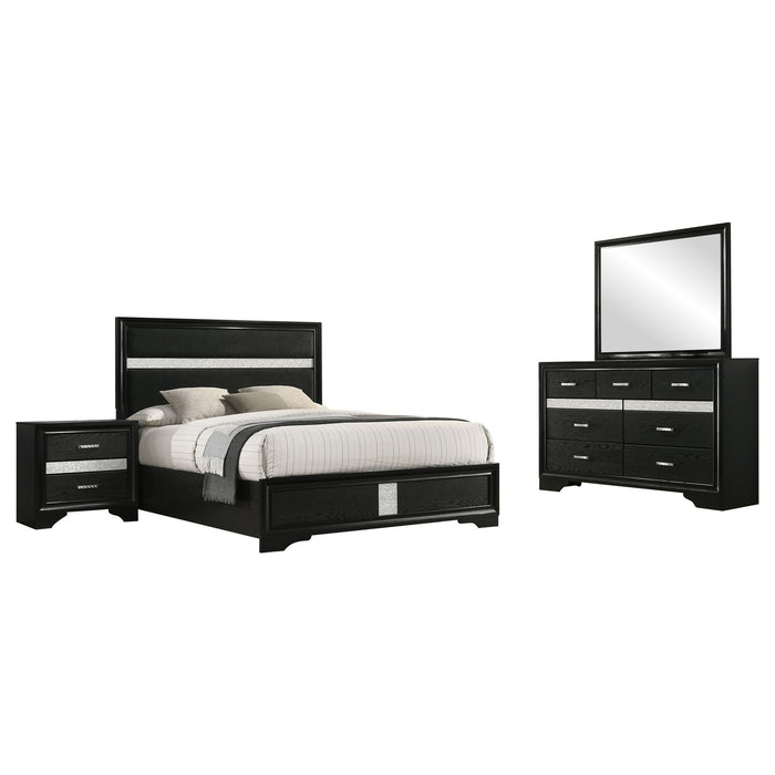 Modern Bedroom Set With Upholstered Headboard And Textured Storage Furniture Max