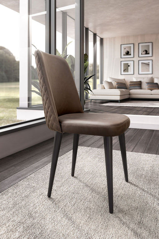 Nora - Leather Chair - Dark Brown Status Italy