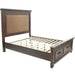 Queen Size Bed With Upholstered Headboard And Footboard Drawers - Brown Home Essentials