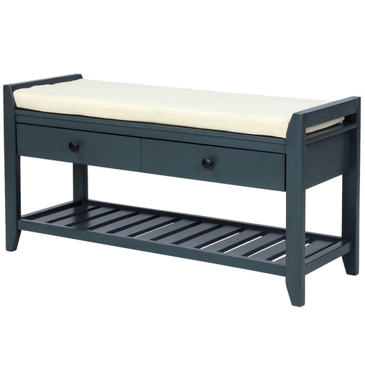 Multipurpose Entryway Shoe Rack With Cushioned Seat And Drawers Hearth and Haven