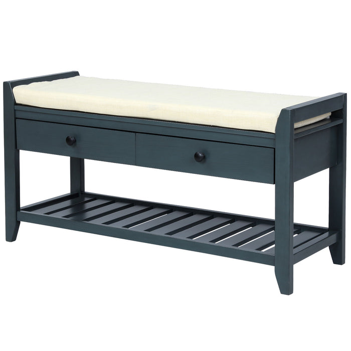 Multipurpose Entryway Shoe Rack With Cushioned Seat And Drawers Hearth and Haven