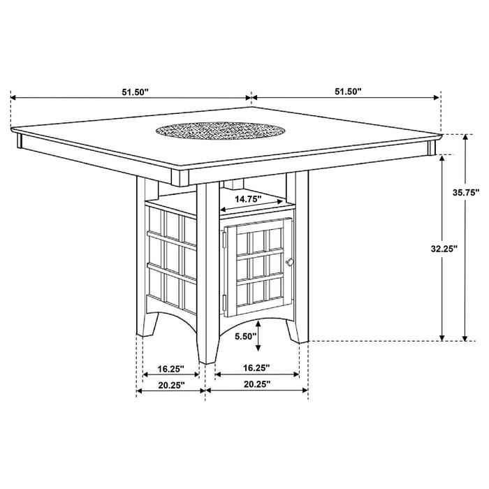 Tolland - Counter Height Dining Table With Storage Pedestal - Cappuccino Furniture Max