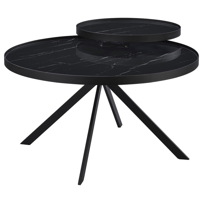 Shayne - Round Top Coffee Table With 2 Tier Design Furniture Max
