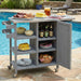 Foldable Outdoor Kitchen Island With Storage Cabinet Hearth and Haven