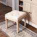 Small Padded Square Ottoman Bench For Living Room - Beige Home Essentials
