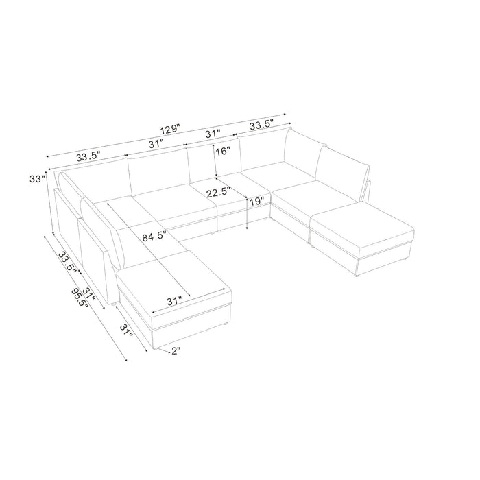 Modular Sectional With Custom Configuration Home Essentials