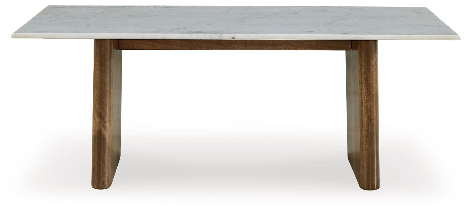 Isanti - Light Brown / White - Rectangular Cocktail Table