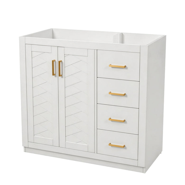 Retro Style Bathroom Vanity, 3 Drawers & Soft Closing Doors Hearth and Haven