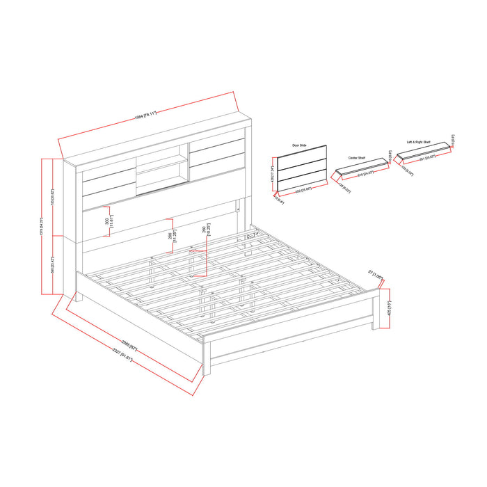Soluto - Bed With Bookcase Headboard
