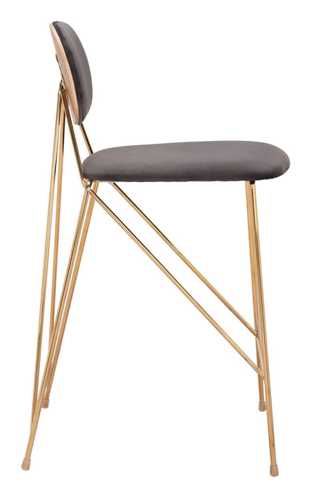 Georges - Counter Stool (Set of 2) - Gray / Gold Zuo Modern