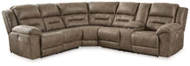 Ravenel - 3-Piece Power Reclining Sectional With Raf Power Reclining Loveseat With Console - Faux Leather - Fossil Signature Design by Ashley®