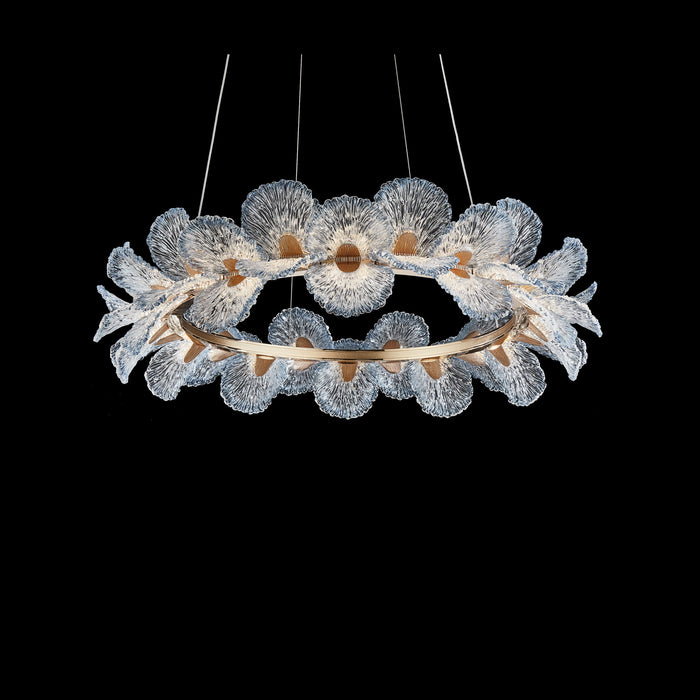 Michael Amini Lighting - Brisa 39" Round LED Chandelier - Ocean Blue / Bronze Michael Amini