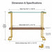 Console Table With Shelf, 2 Tier Living Room - Gold / Walnut Home Essentials