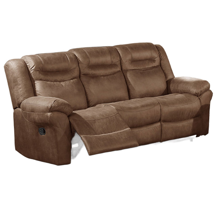 Power Reclining Sofa With USB Port Upholstered Pillow Arms And Headrest - Brown Home Essentials
