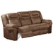 Power Reclining Sofa With USB Port Upholstered Pillow Arms And Headrest - Brown Home Essentials