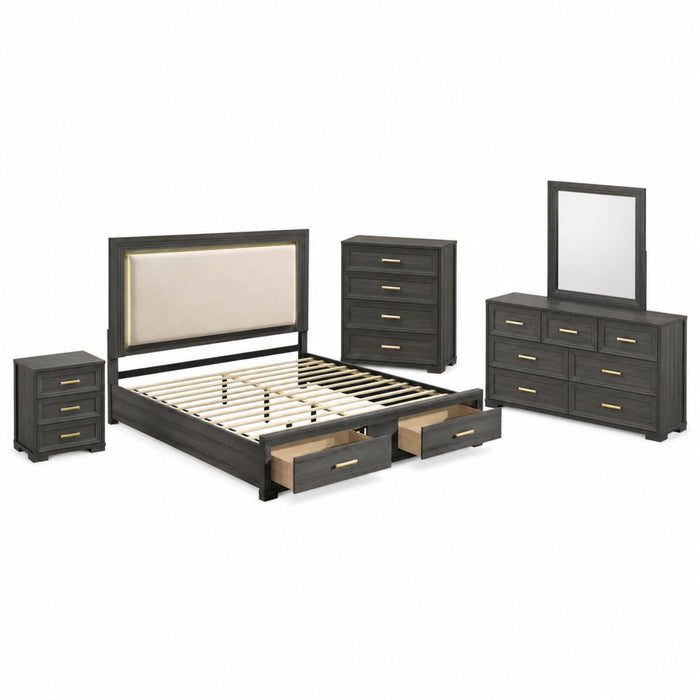 Colorado - Bedroom Set With Upholstered LED Headboard Matrix Furniture Group