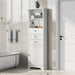 Tall Storage Cabinet With 3 Drawers And Adjustable Shelves For Bathroom Hearth and Haven