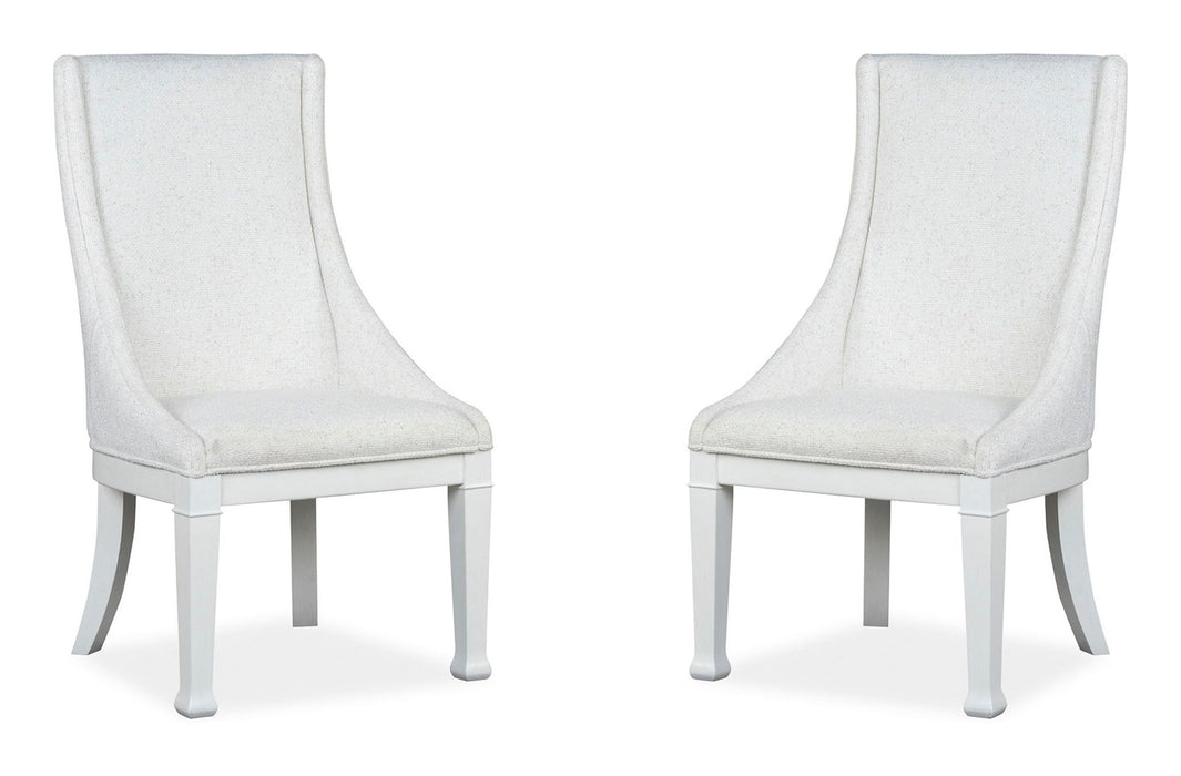 Kingston - Upholstered Host Chair (Set of 2) - Whisper White And Cerused Nutmeg Magnussen Furniture
