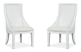 Kingston - Upholstered Host Chair (Set of 2) - Whisper White And Cerused Nutmeg Magnussen Furniture