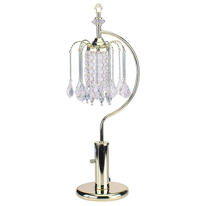 Metal Chandelier Faux Crystal Table Lamp - Gold