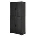 Fluted Kitchen Pantry Cabinet With 3 Keyboard Drawers & 6 Door Shelves Adjustable Home Essentials