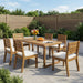 Outdoor 7 Piece Dining Set With Cushions - Sandblasted Natural / Beige Noble House