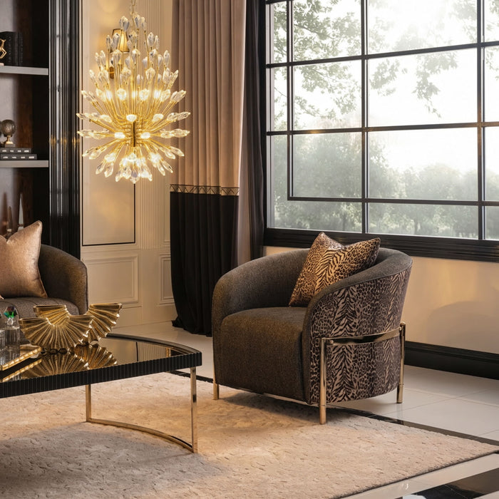 Michael Amini Lighting - Astra 34" LED Crystal Chandelier - Gold Michael Amini