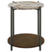 Bleskin - Round Accent Side Table With Shelf - White Furniture Max