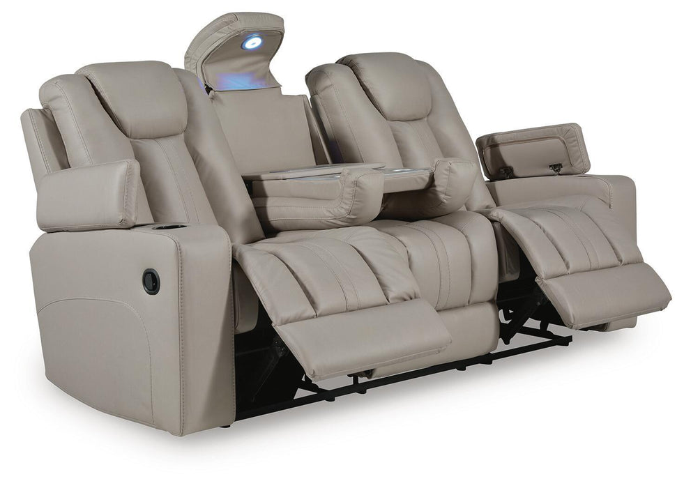 Elevate Edges - Reclining Sofa With Drop Down Table - Coin Signature Design by Ashley®