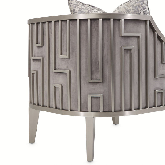 Roxbury Park - Velvet Accent Chair - Gray Pearl/Stainless Steel