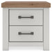 Savonport - Two Drawer Night Stand - White / Brown Benchcraft®