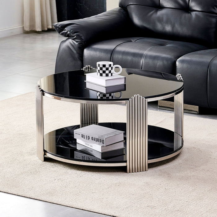Round Table With Double Layer Storage Home Essentials