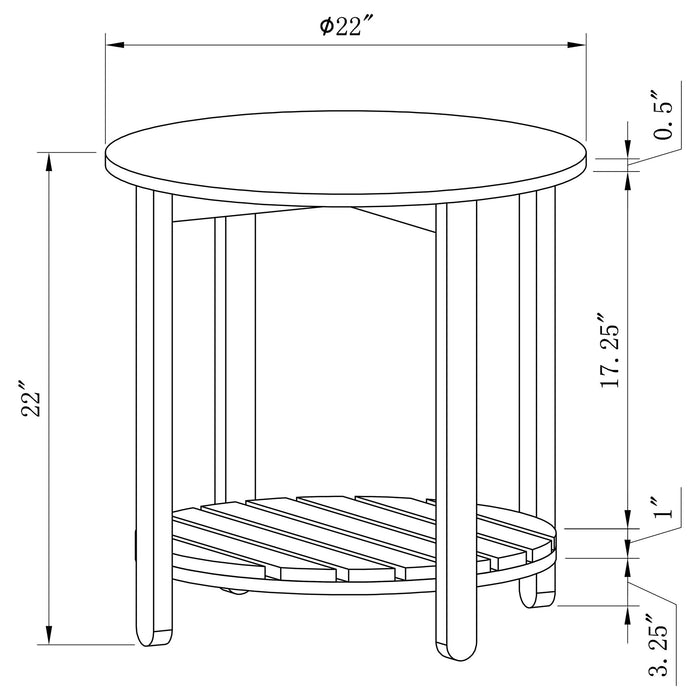 Altos - 1 Shelf Round Table Furniture Max