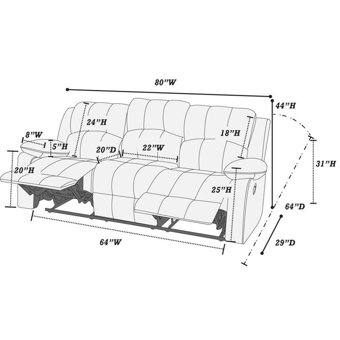 Modern Living Room Set, Reclining Mechanism Home Essentials