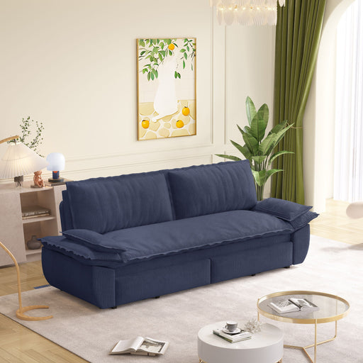 Queen Pull Out Sofa Bed, Convertible 3 In 1, Multi Functional - Blue Home Essentials