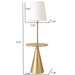 Celestial - Modern Floor Lamp With Accent Table With Large Shade - Gold / White Ashcroft Furniture